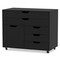 Vertical 5-Drawer Mobile Chest with 5 Casters, Storage Cabinet with Locking Wheels